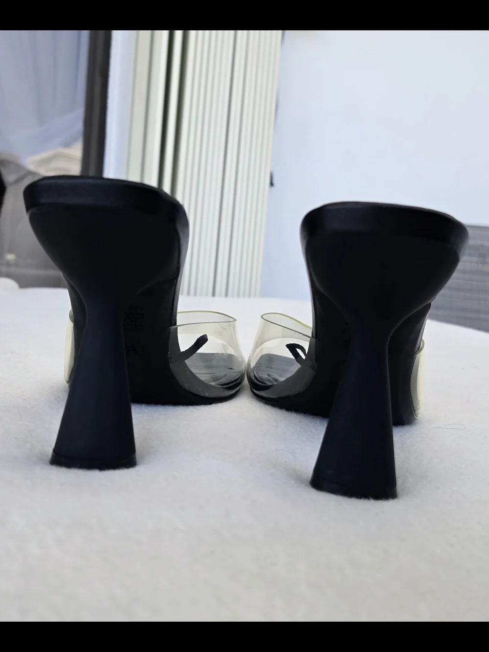 Zara Clear Strap Square Toe Heeled Mules – Size 38 (US 7.5/8)